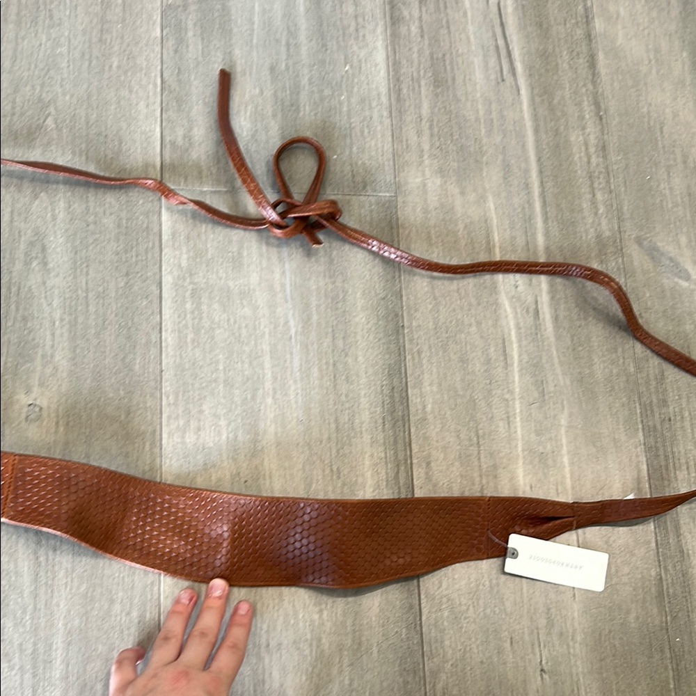 Anthropologie Cognac Textured Belt